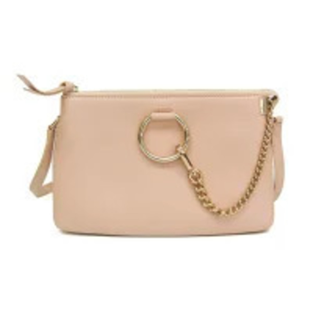 Chloe Faye Zip Shoulder Bag Leather Pale Orange